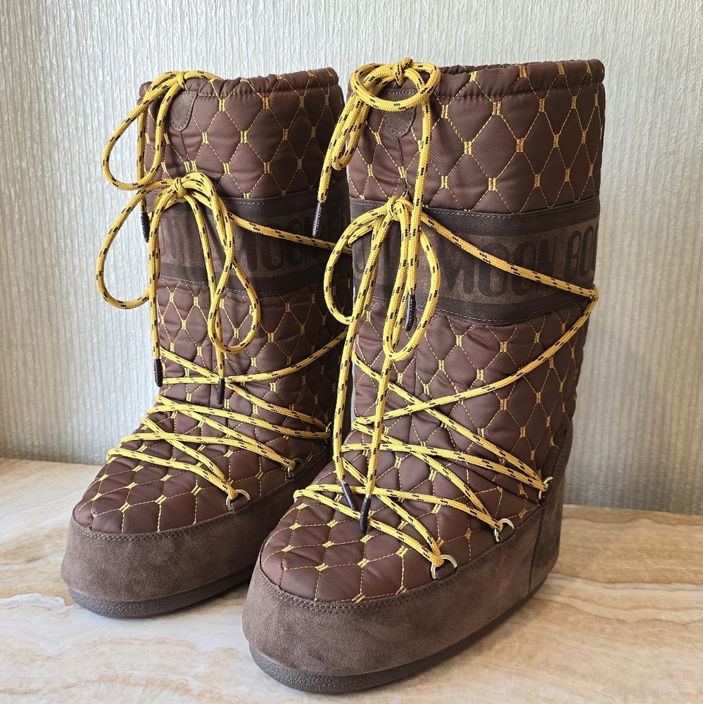 Moon Boot Icon suede quilted snow boots Brown Moon Boots Quilted Moon Boot Quilt - Picture 12 of 16